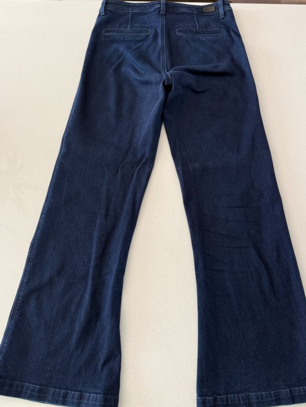 PAIGE Leenah Jeans Size 30 Dark Wash Patch Pocket Wide Leg Stretch Denim - Picture 2 of 14